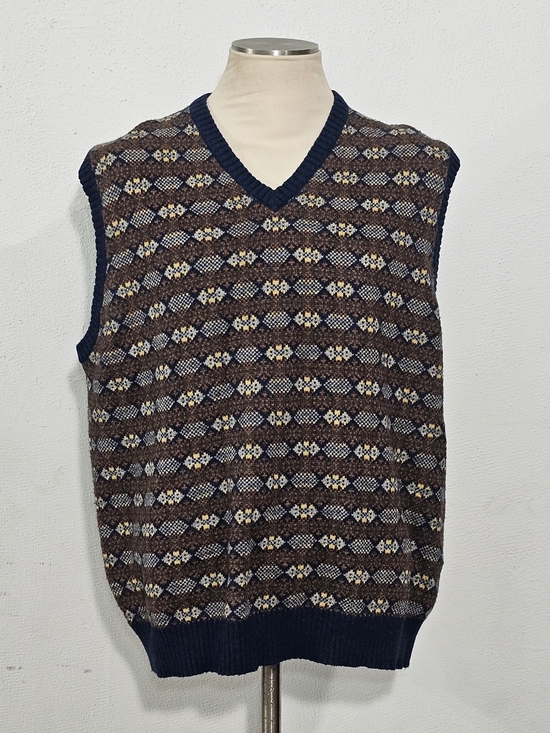 Lands' End Other - Lands' End Men's V-Neck Sweater Vest in Navy, Brown and Cream